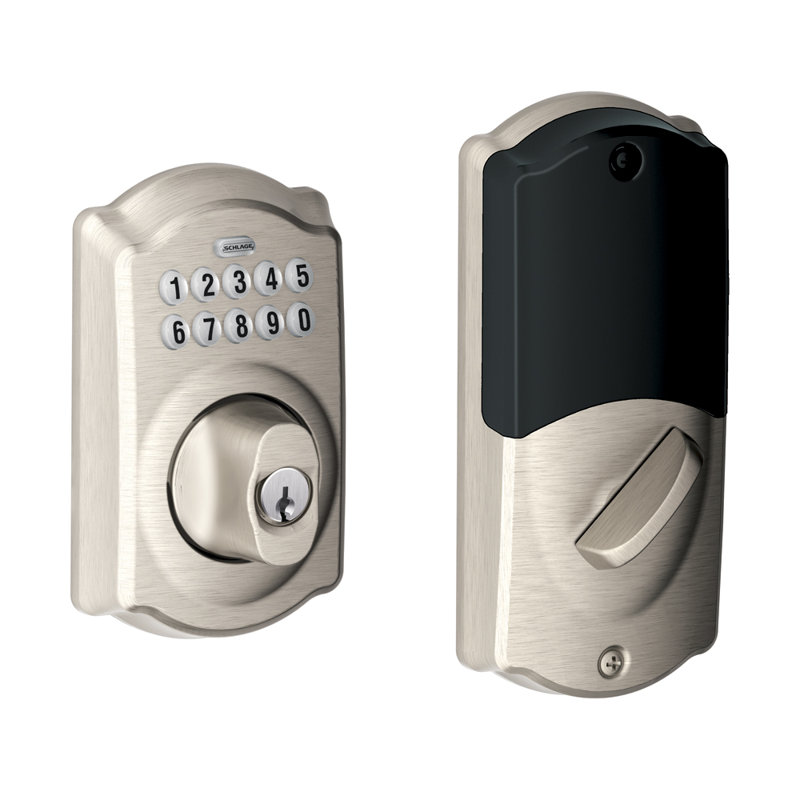 Camelot Home Keypad Deadbolt, Yes, Satin Nickel