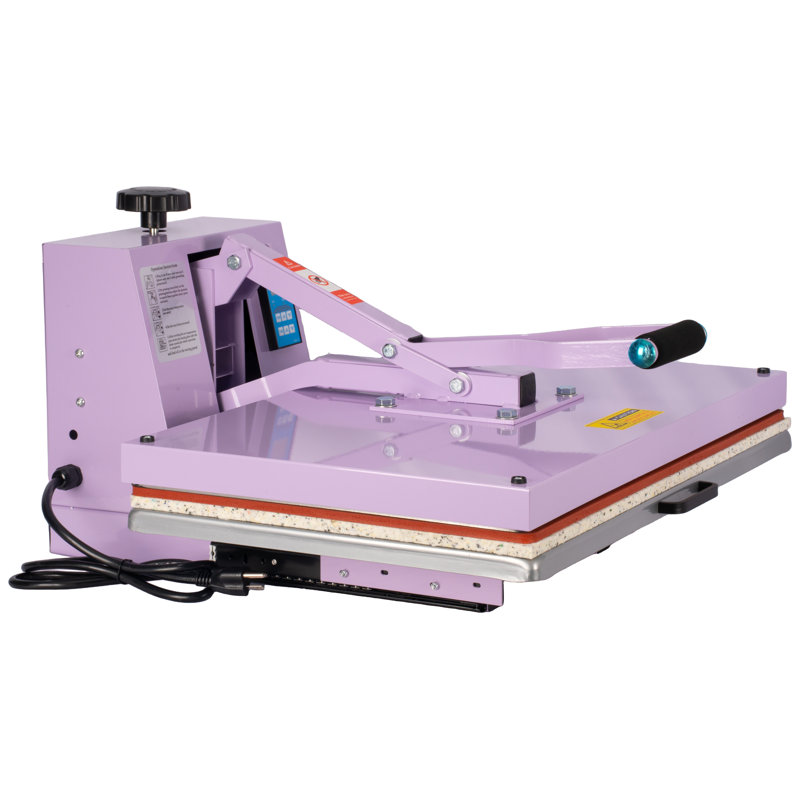 Presse à chaud mauve mauve avec base coulissante, imprimante à transfert à clapet 15 x 12 pouces pour t-shirts et bricolages