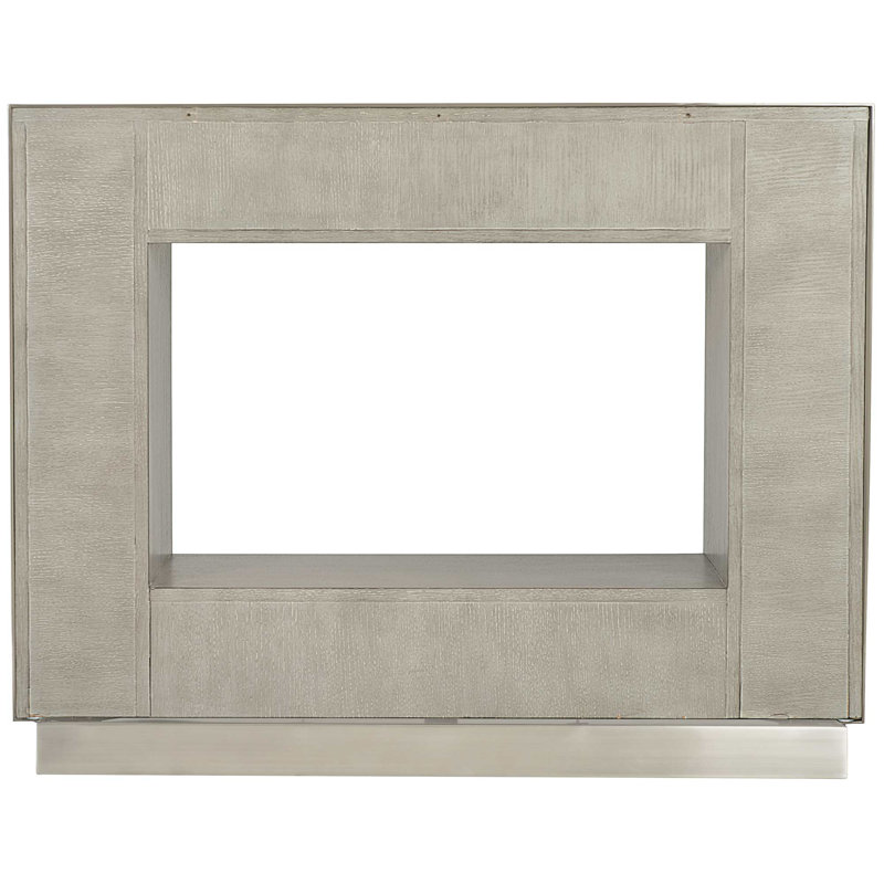Transitional Cerused Greige Oak Nightstand with Tarnished Nickel Accents
