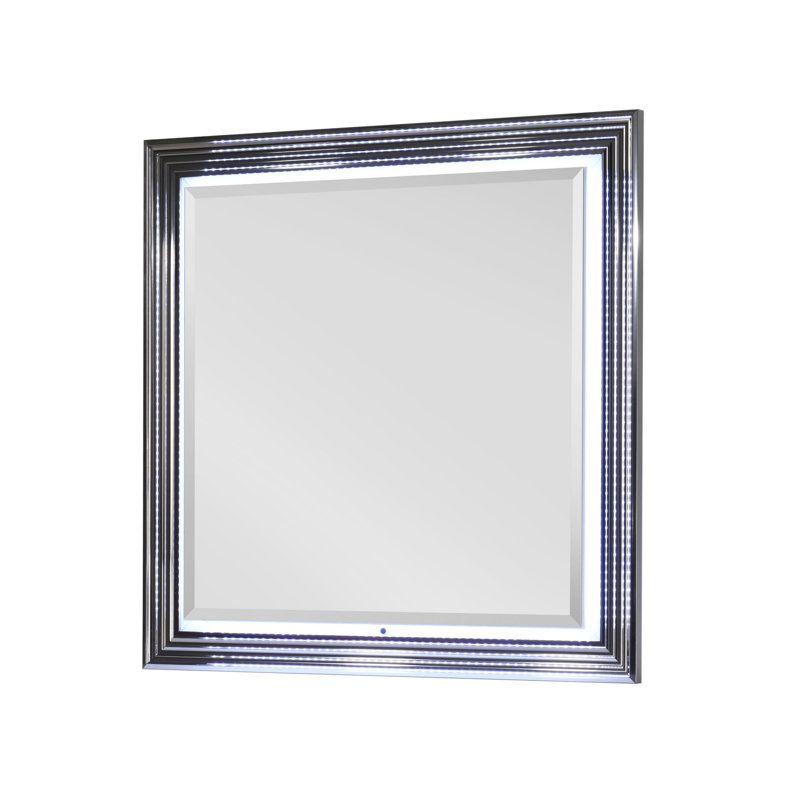 Moon Smooth White Mirror With Led, White