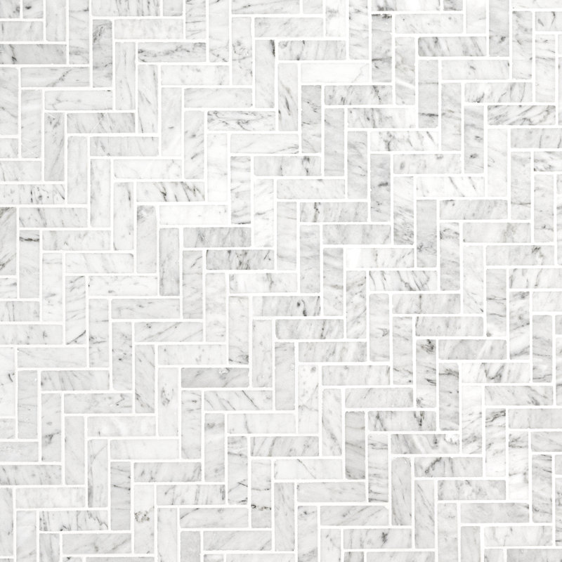 Carreau de mosaïque en marbre poli Carrara