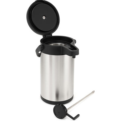 Stainless Steel Pump Action Airpot 5 Litre – Double Wall Insulated Hot & Cold Drinks Dispenser With Carry Handle, Anti-Spillage Locking Lid, Durable & Compact