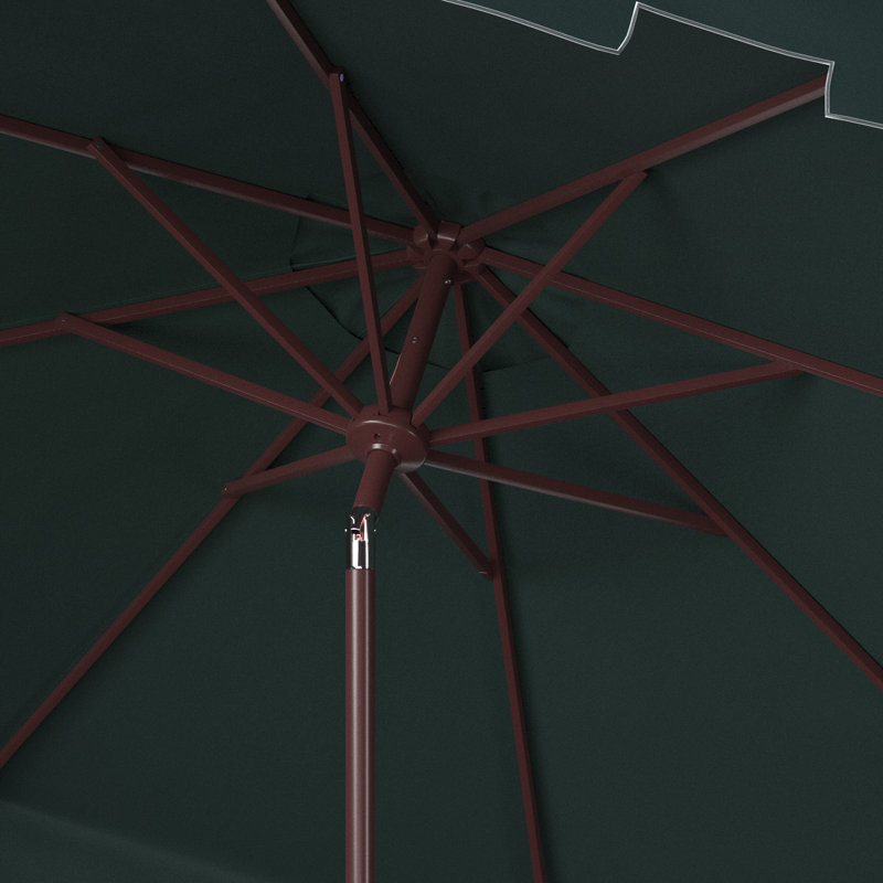 Parasol du marché Coramae, Brun, l 130 po x P 130 po, Vert foncé / blanc