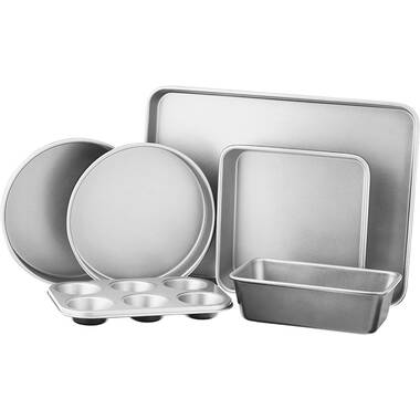 Baker's Secret Set Of 5 Bakeware Pans New Edition, Stackable Easy-Store,  Muffin Pan, Roaster Pan, Square Pan, Cookie Sheet, Loaf Pan, Home DIY Baking  Supplies - Essentials Collection