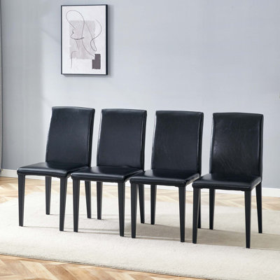 4 PU dining chairs, simple and versatile, comfortable and accompanied (4-piece set)