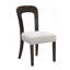Ensemble de 2 chaises de salle à manger rembourrées avec sièges en tissu gris et pieds en bois d'hévéa brun foncé, capacité de poids de 330 lb-378564027-378564024