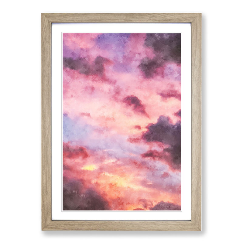The Beauty of the Clouds - Picture Frame Painting, 65cm H x 48cm W x 2cm D, Oak Framed