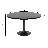Heatherton 48" Round Dining Table with MDF Top Kitchen Table and Black Stainless Steel Pedestal Base Seats 2-6 Person-1028535433