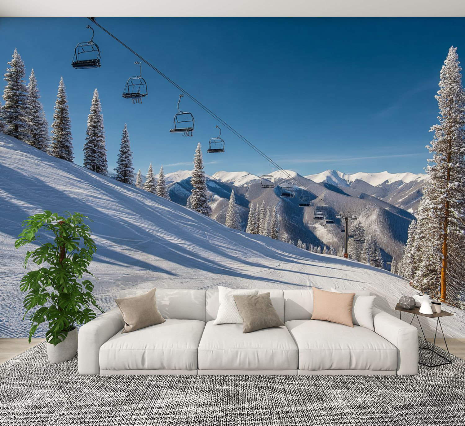 Red Barrel Studio Peel and Stick Wallpaper Ski Lifts Back Bowls Wall ...