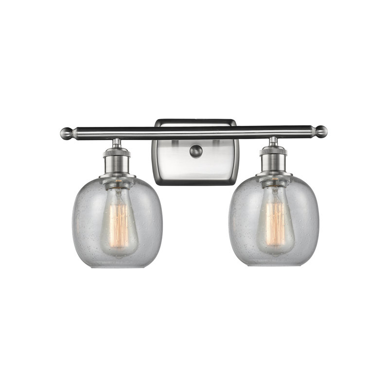 Éclairage pour meuble-lavabo à intensité variable Carlucci, Nickel satiné brossé, Transparent