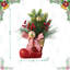 Botte de Noël H 14 po avec centre de table et aiguilles en pin