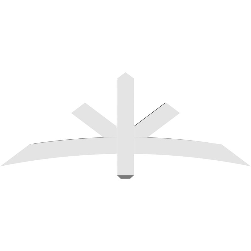 Alberta Architectural Grade Gable Bracket, 22.5" H x 60" W (Pitch: 9/12), 4" D x 4" F, PVC