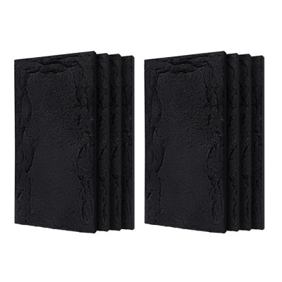 Panneaux muraux 3D en fausse pierre, 8 pièces de décoration intérieure en lambris PU, léger, imperméable, salon, pierre noire champignon 47,24 "x 23,62"