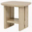 Table de bout carrée en chêne beige avec tablette Coastal