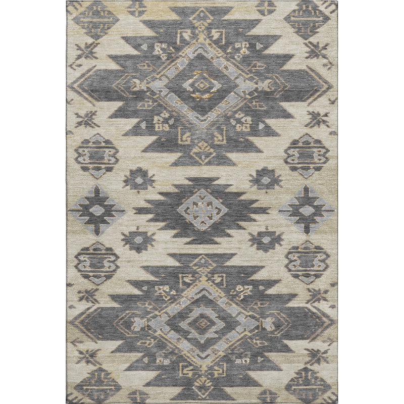 Premium Machine Washable Ralston AMF1945 Tribal Rug, Rectangle 2'6" x 3'10"