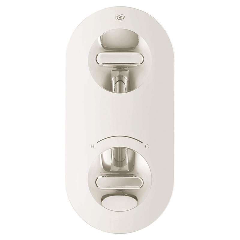 DXV Modulus 2-handle Thermostatic Valve Trim, Platinum Nickel