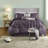 Elegant Plum 7-piece Bedding Sets, Hypoallergenic Polyester Comforter For Home