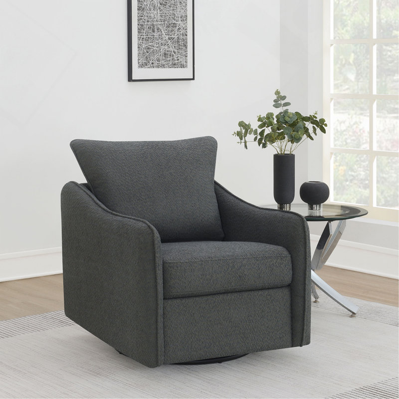 Chaise pivotante rembourrée gris anthracite, Gris anthracite