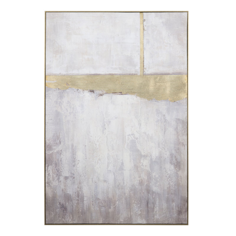Blair Abstract Gold Framed Canvas Wall Art