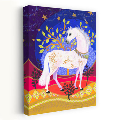 Art mural cheval majestueux abstrait contemporain