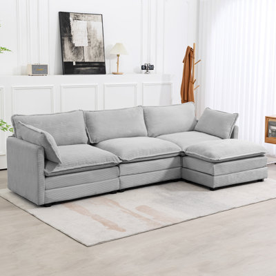 Redenius 4-Piece 112'' Upholstered L-Shape Sectional