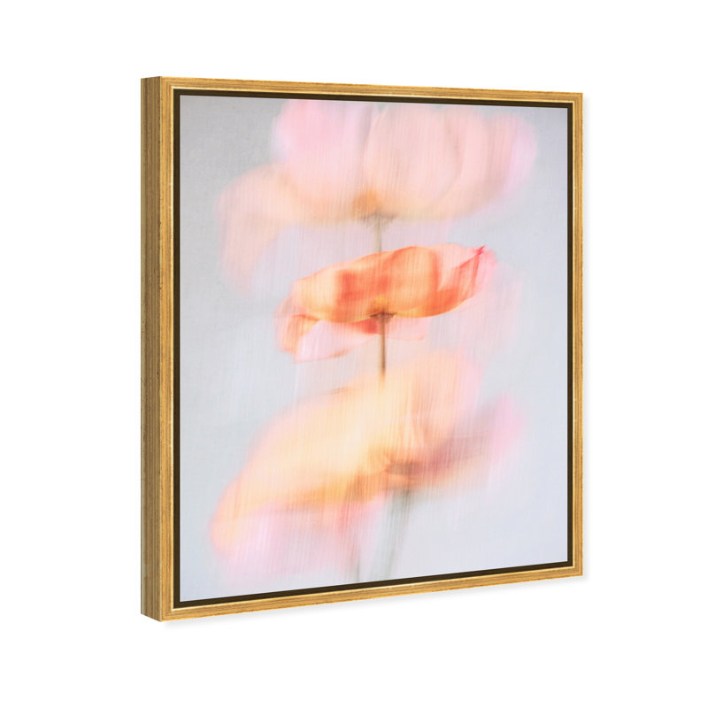 Glitchy Bloom Print by Oliver Gal, 25"H x 31"W, Gold Floater Frame