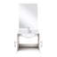 Meuble-lavabo blanc lustré 24 po L 22 po x P, comptoir en marbre, robinet et miroir 18 po