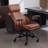 High-Quality PU Leather Office Chair with Premium Durable Construction, Silent Wheels, Easy Assembly, Brown-15962265