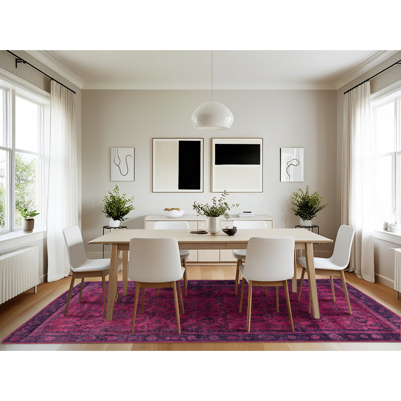 Machine Washable Overdyed Red Area Rug, Rectangle 7' x 10'