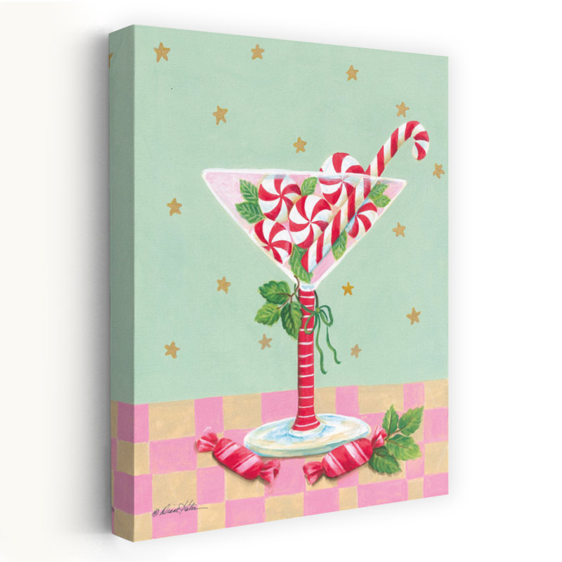 Peppermint Spirits Playful Whimsical Abstract Art, H 24 po x l 16 po