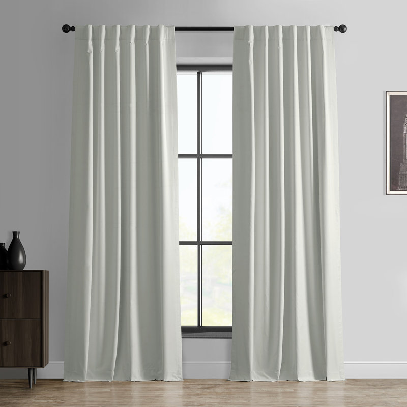 Kingsteignt Thermal Blackout Rod Pocket Single Curtain Panel, Warm White, 50" W x 84" L