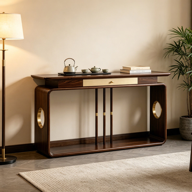 Nouvelle console de style chinois, H 34,6 po x l 59,1 po x P 15,7 po