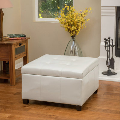 Repose-pieds avec rangement Richmond KD avec tissu durable et pieds en bouleau, parfait pour les sièges supplémentaires et le rangement dissimulé.