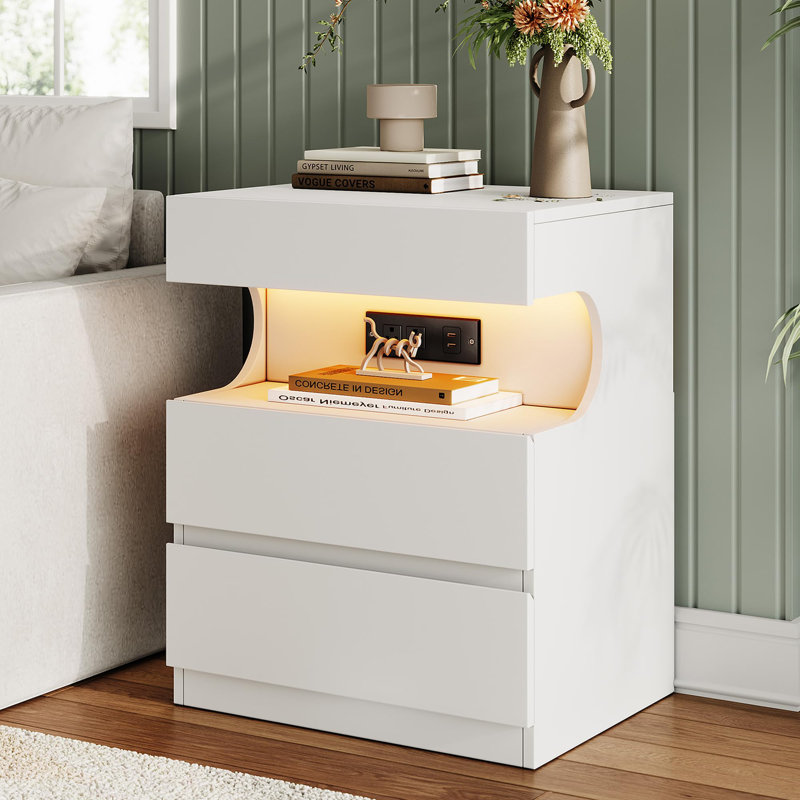 50cm W Manufactured Wood Bedside Table