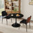 Modern Round 3 Piece Dining Room Table and Chairs Set-930989979-930989982-930989976