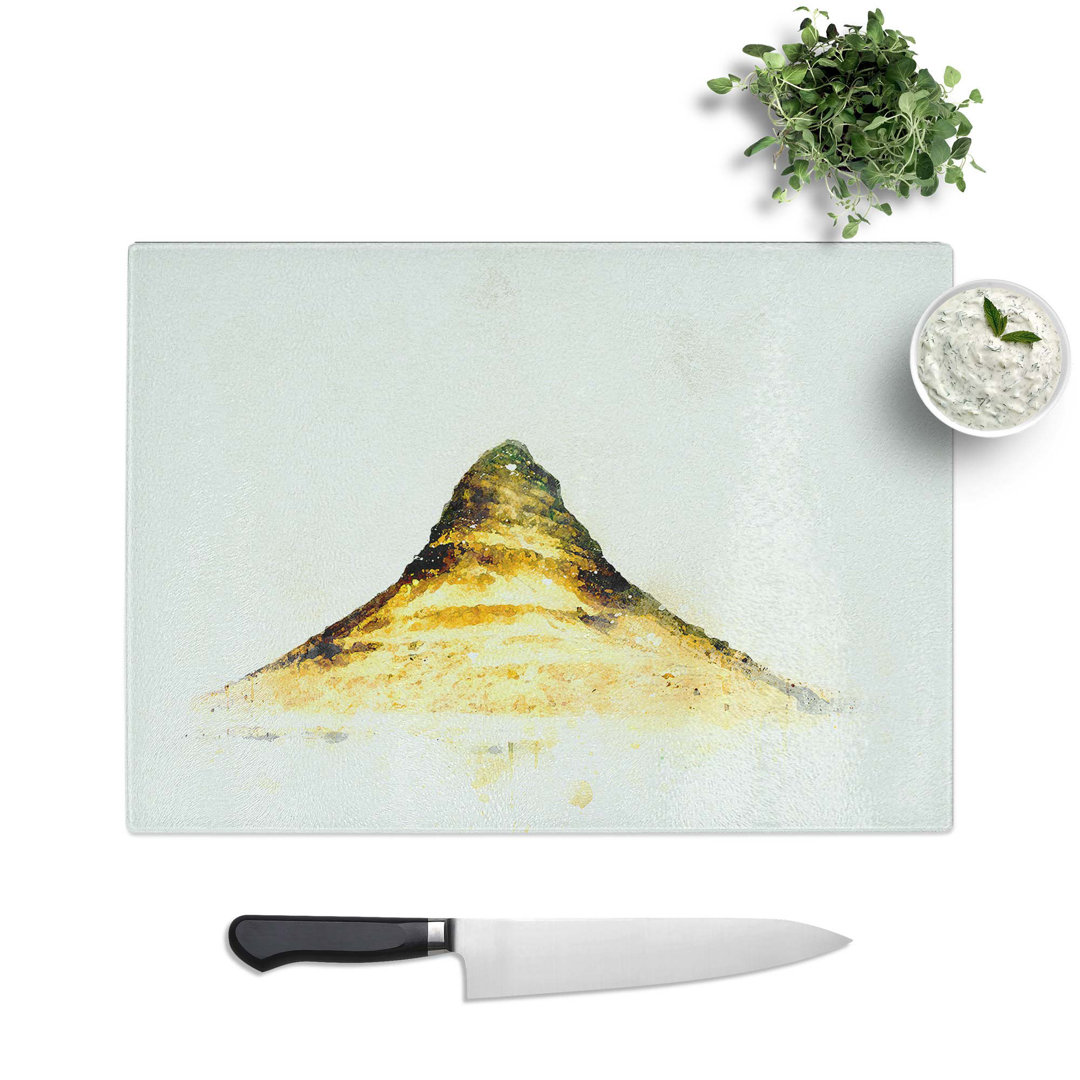 Tempered Glass the Kirkjufell Mountain in Iceland in Abstract Chopping Board