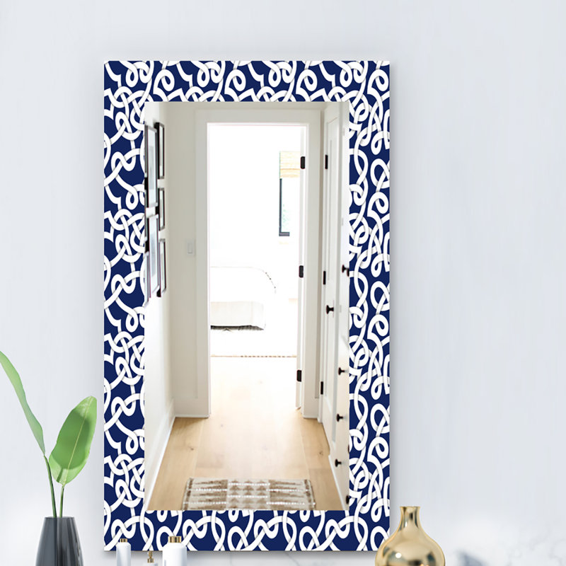 Miroir mural 15 mid-century scandinave, H 30 po x l 48 po, Géométrique 2