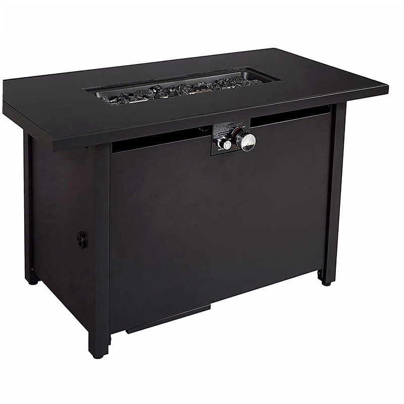 42'' Smoked Glass Metal Rectangular Pit