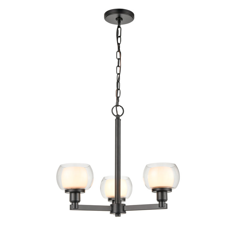 Luminaire suspendu bol simple à 3 lumières, Noir