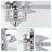 52'' Classical Crystal Ceiling Fan Lamp  5 Reversible Blades for Living Room, Dining Room, Bedroom, Family Room, Chrome (Hand Pull Chain)
