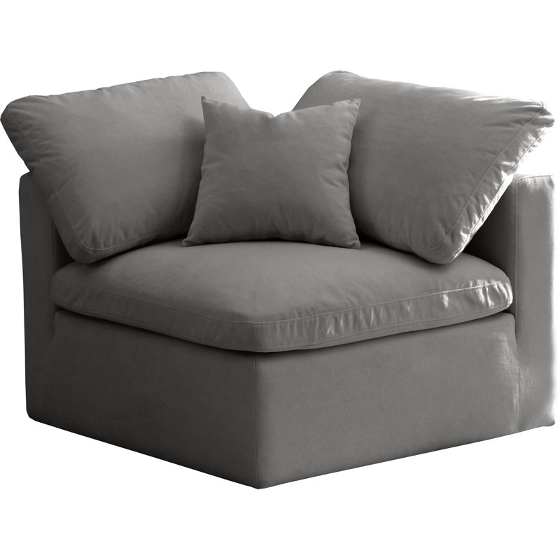 Ativa Velvet Accent Chair, Gray Velvet