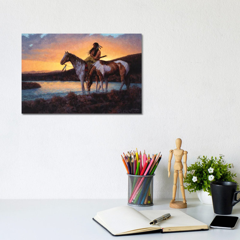 As Day Surrenders by Joe Velazquez - Wrapped Canvas Painting, 20.32 cm H x 30.48 cm W