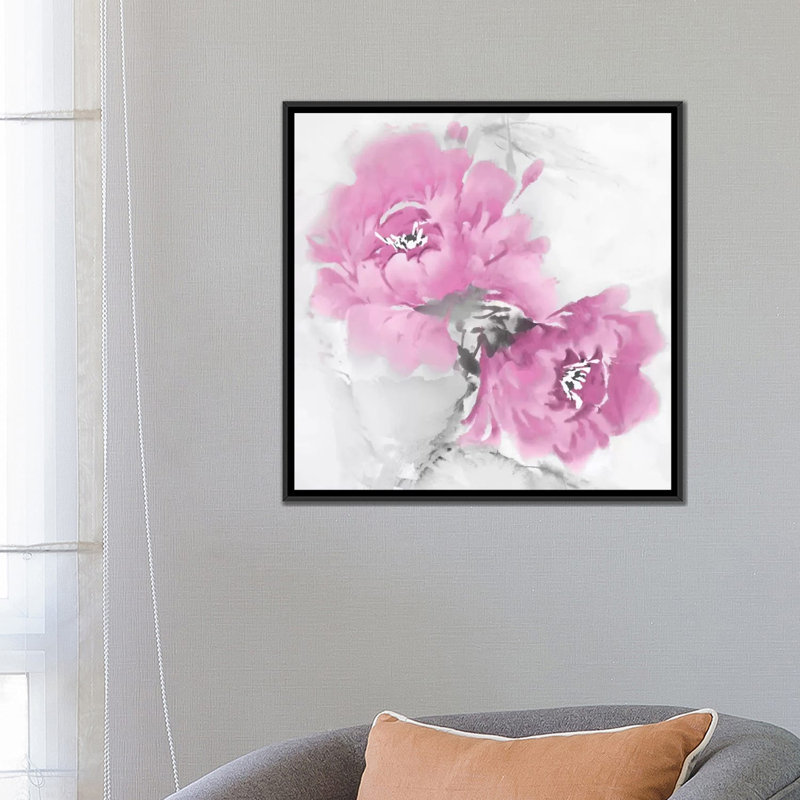 «Flower Bloom in Pink I» par Jesse Stevens, reproduction sur toile tendue sur châssis, H 12 po x l 12 po x P 1,5 po