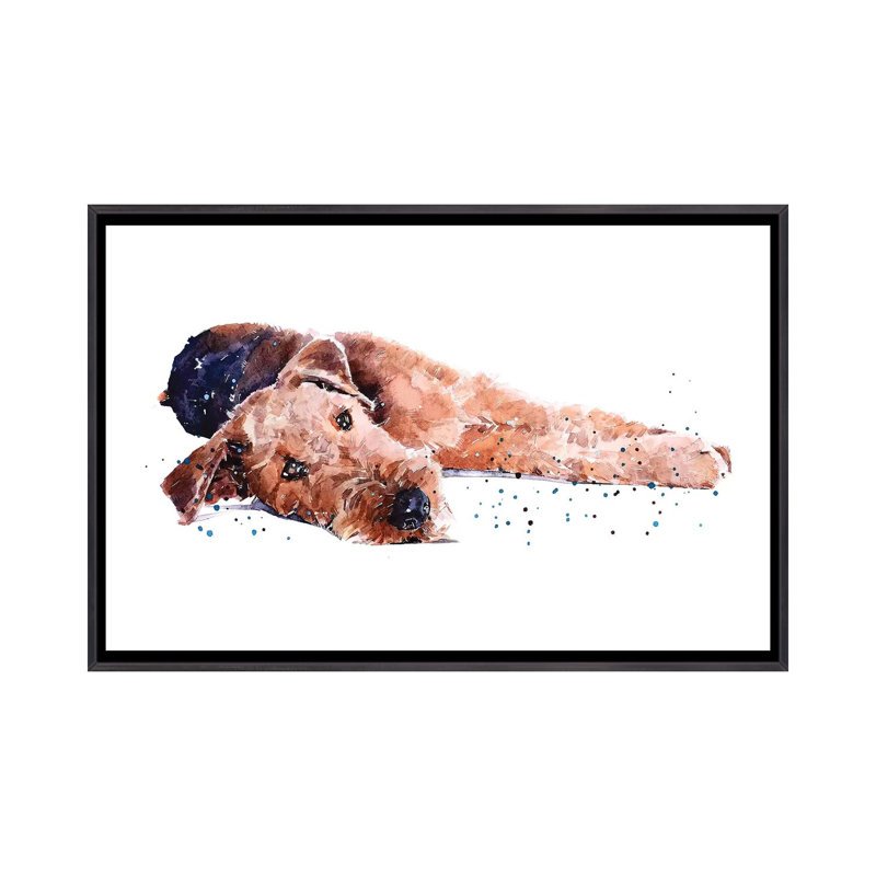 Reproduction d’art, impression, Toile avec cadre noir patiné, Pas de tapis, H 18 po x l 26 po x P 1,5 po