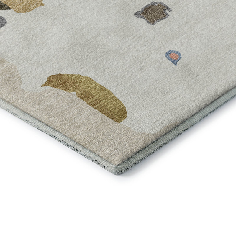 Tapis abstrait lavable à la machine Premium AMF1028, Rectangle 10 pi x 14 pi