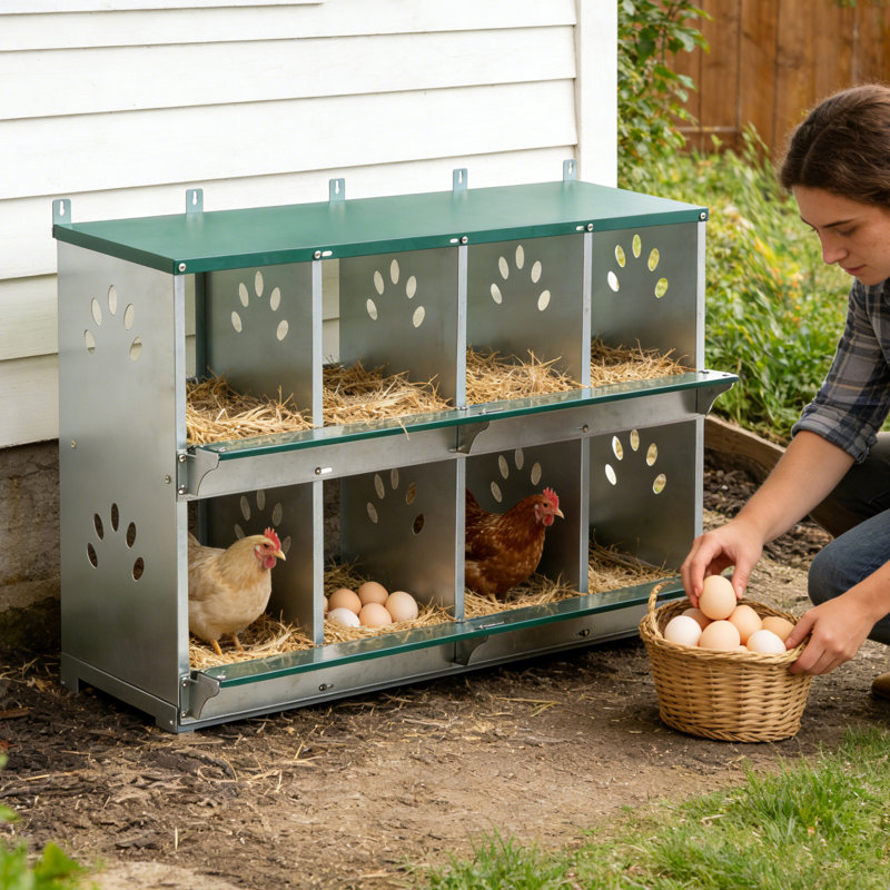 Boîtes de nidification pour poulets, boîte de nidification pour poulets 8 compartiments