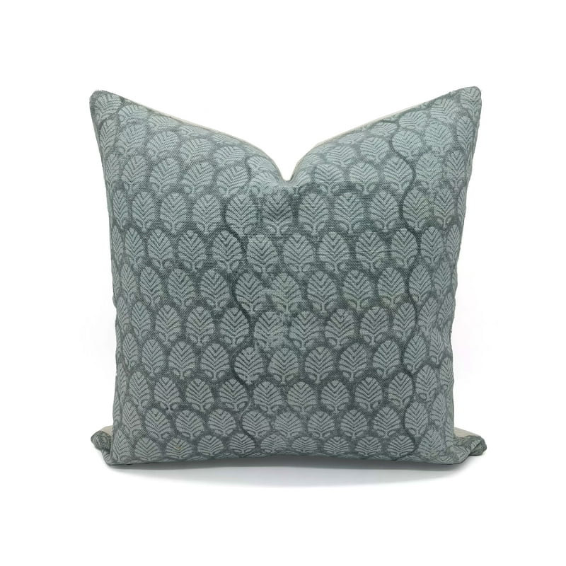 Sanganeri Jaal Linen Square Pillow Cover, 22"H x 22"W