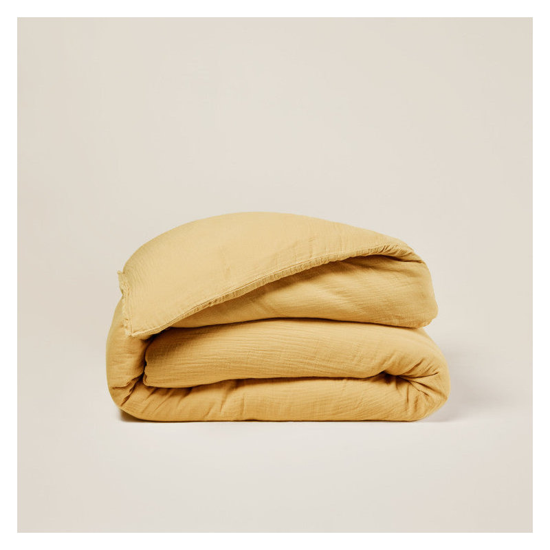 Cotton Blend, Polyester Solid Colour Duvet Cover, Emperor, Golden Yellow
