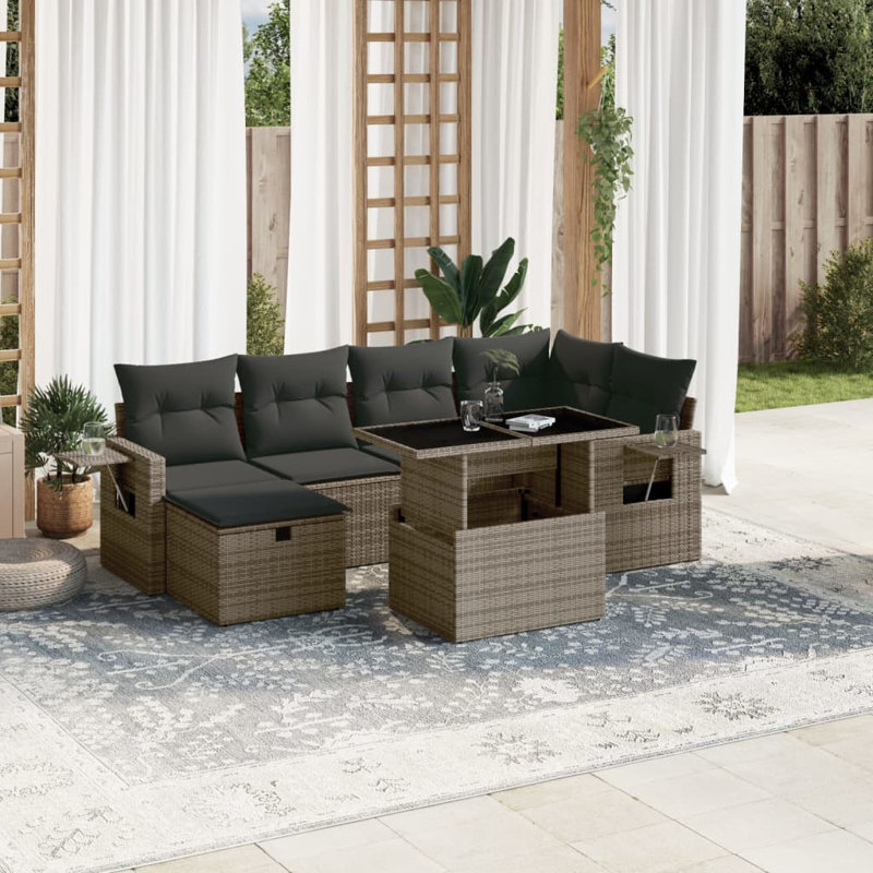 Ensemble de canapé de jardin Vidaxl gris