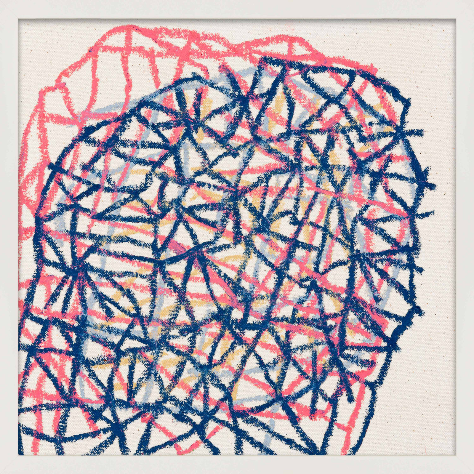 Drewes "Pink Tangle" Print by Stephanie Dennis, 16" H x 16" W  x 1.25" D, White